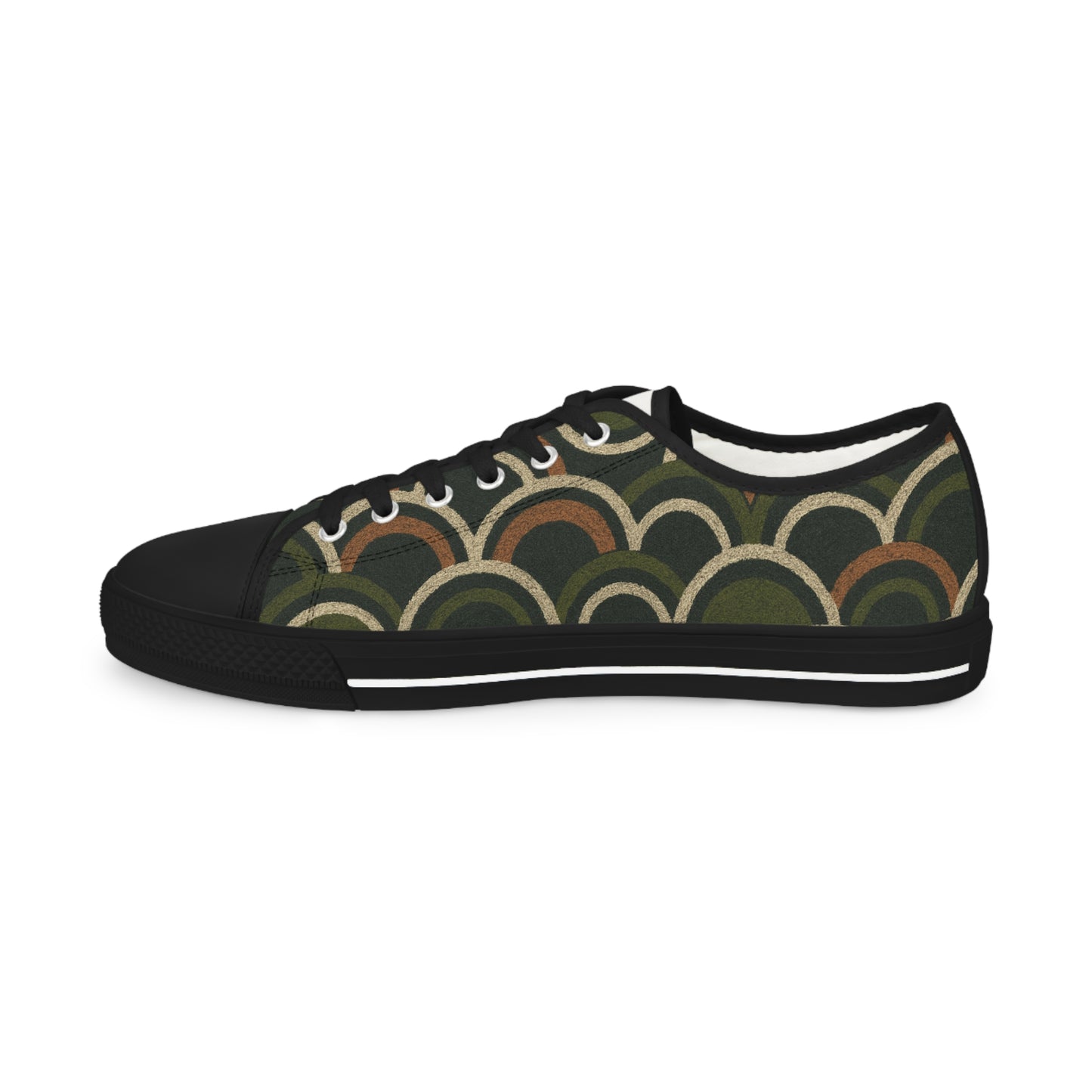 Men's Boho Deco Olive Scallop Low Top Sneakers