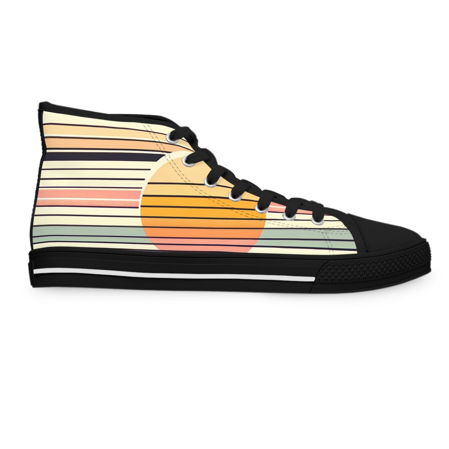 Women's Retro Sunset Striped High Top Sneakers