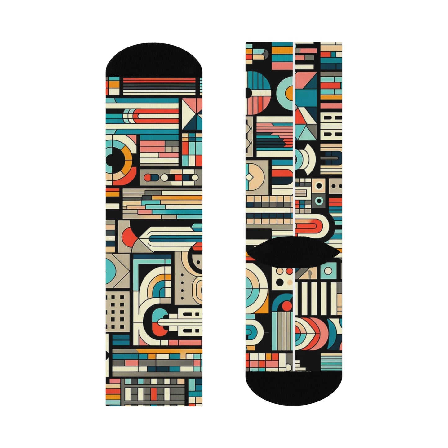 Geometric Cityscape Crew Socks