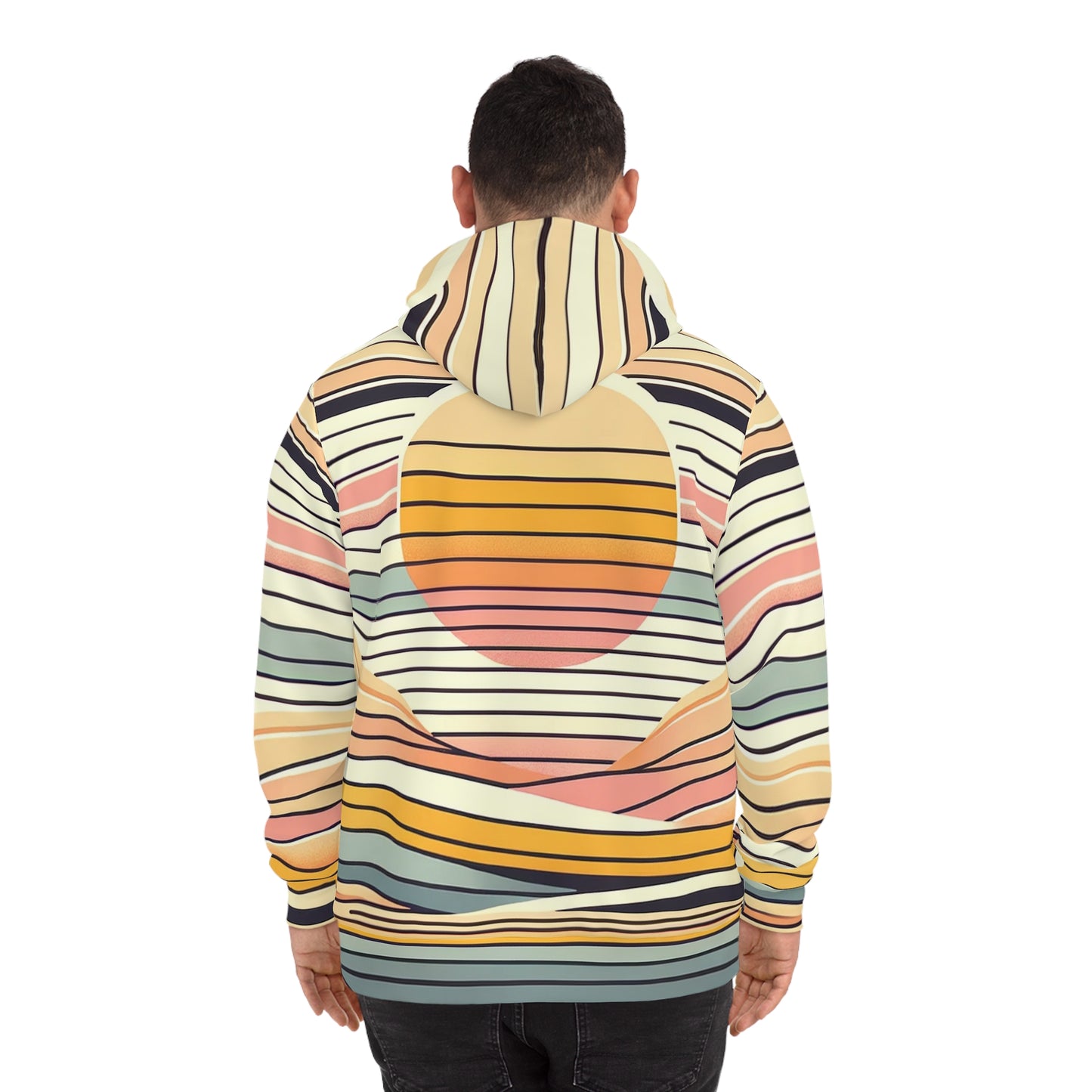 Adult Retro Sunset Stripe Hoodie