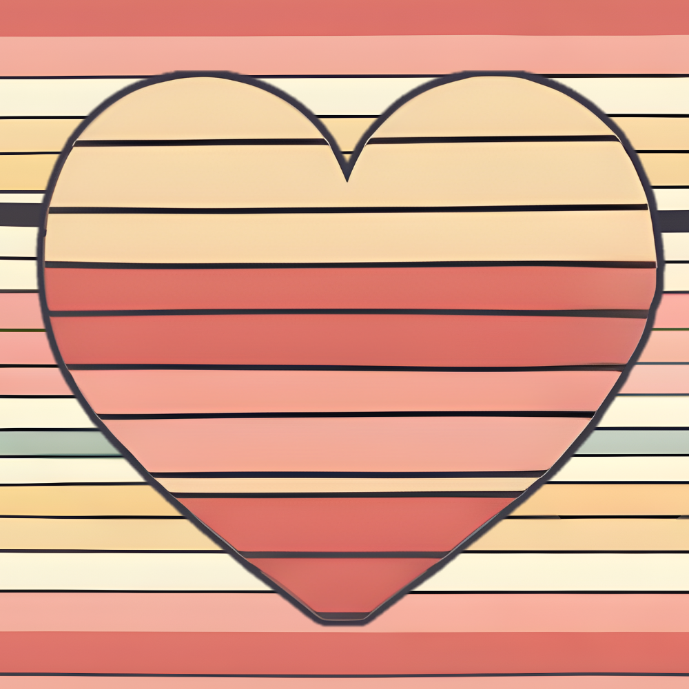 Vintage Heart Stripe