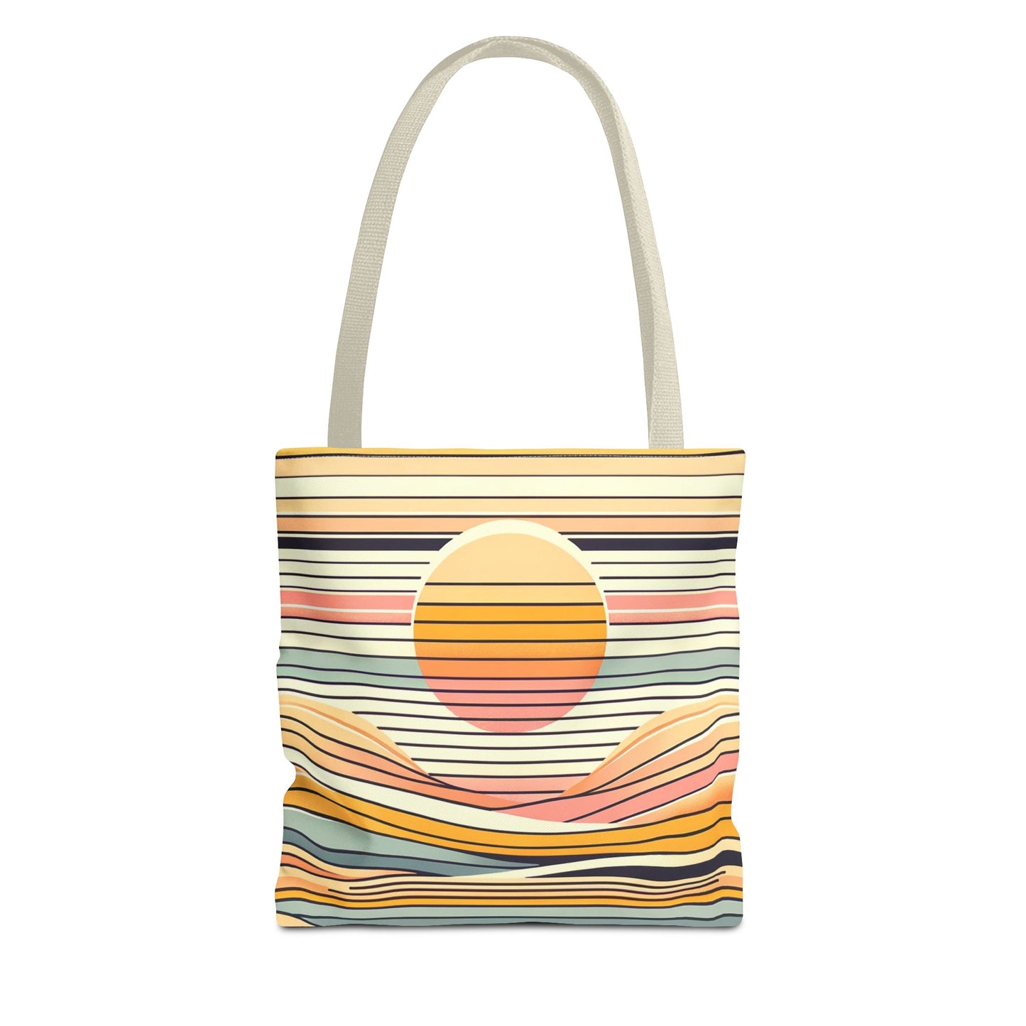 Retro Sunset Stripe Shoulder Tote
