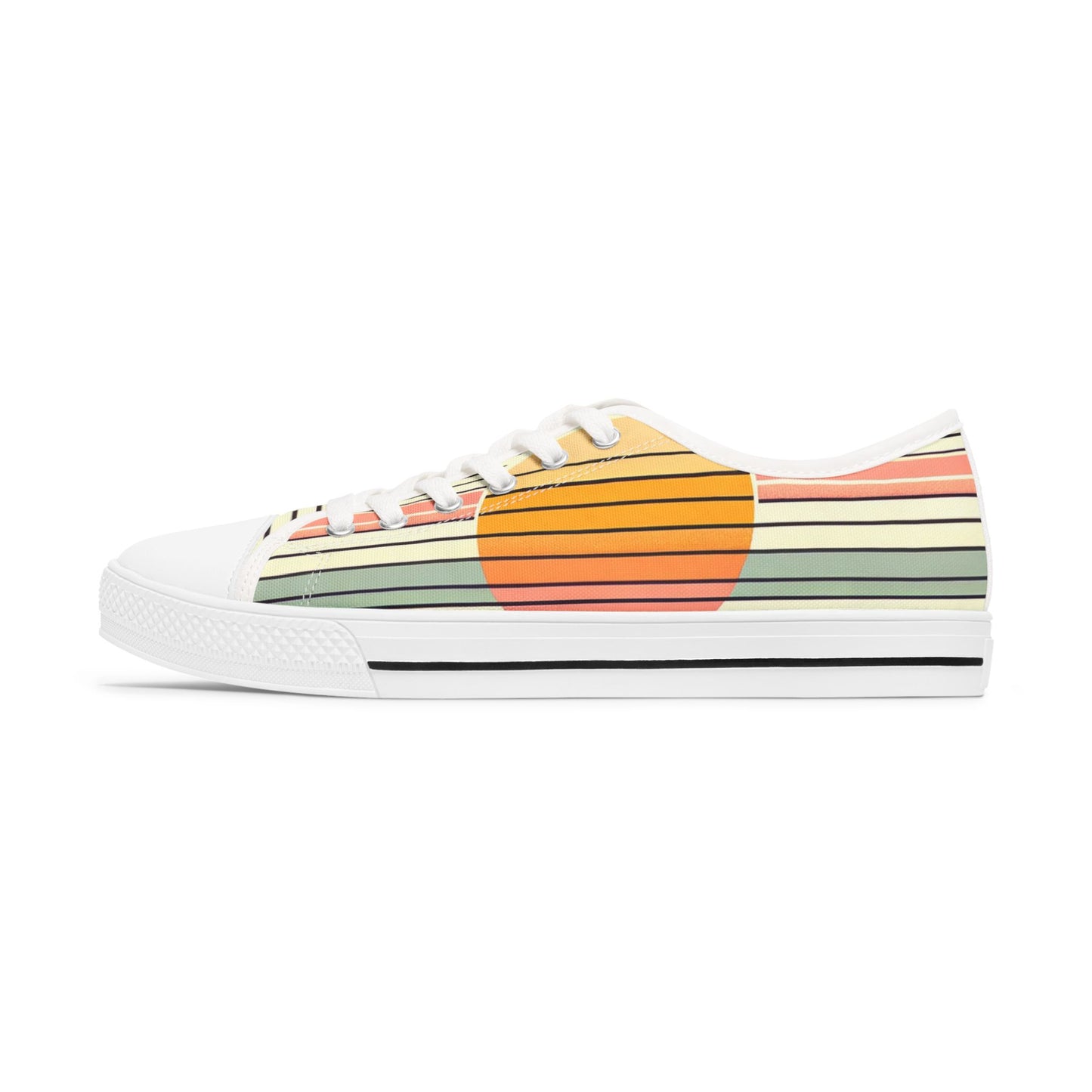 Women's Retro Sunset Striped  Low Top Sneakers