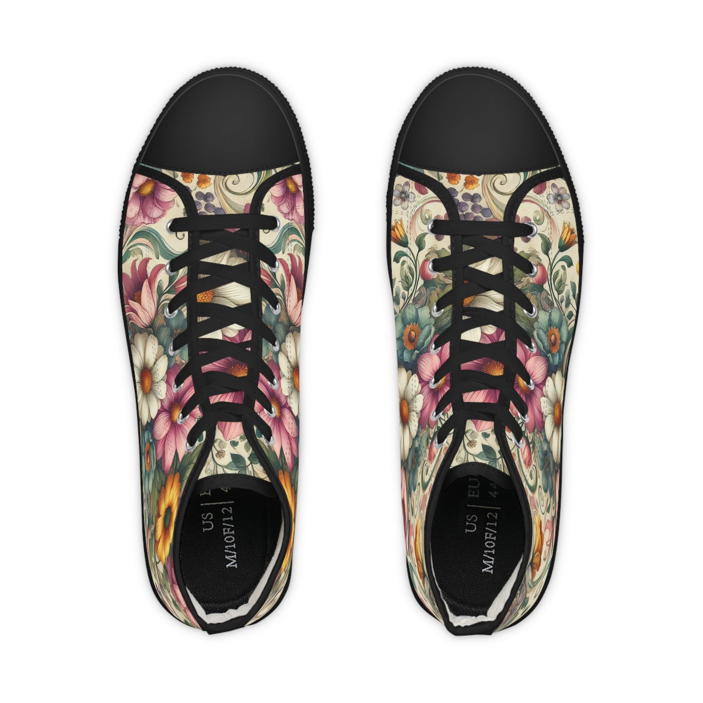 Men's Floral Vintage High Top Sneakers