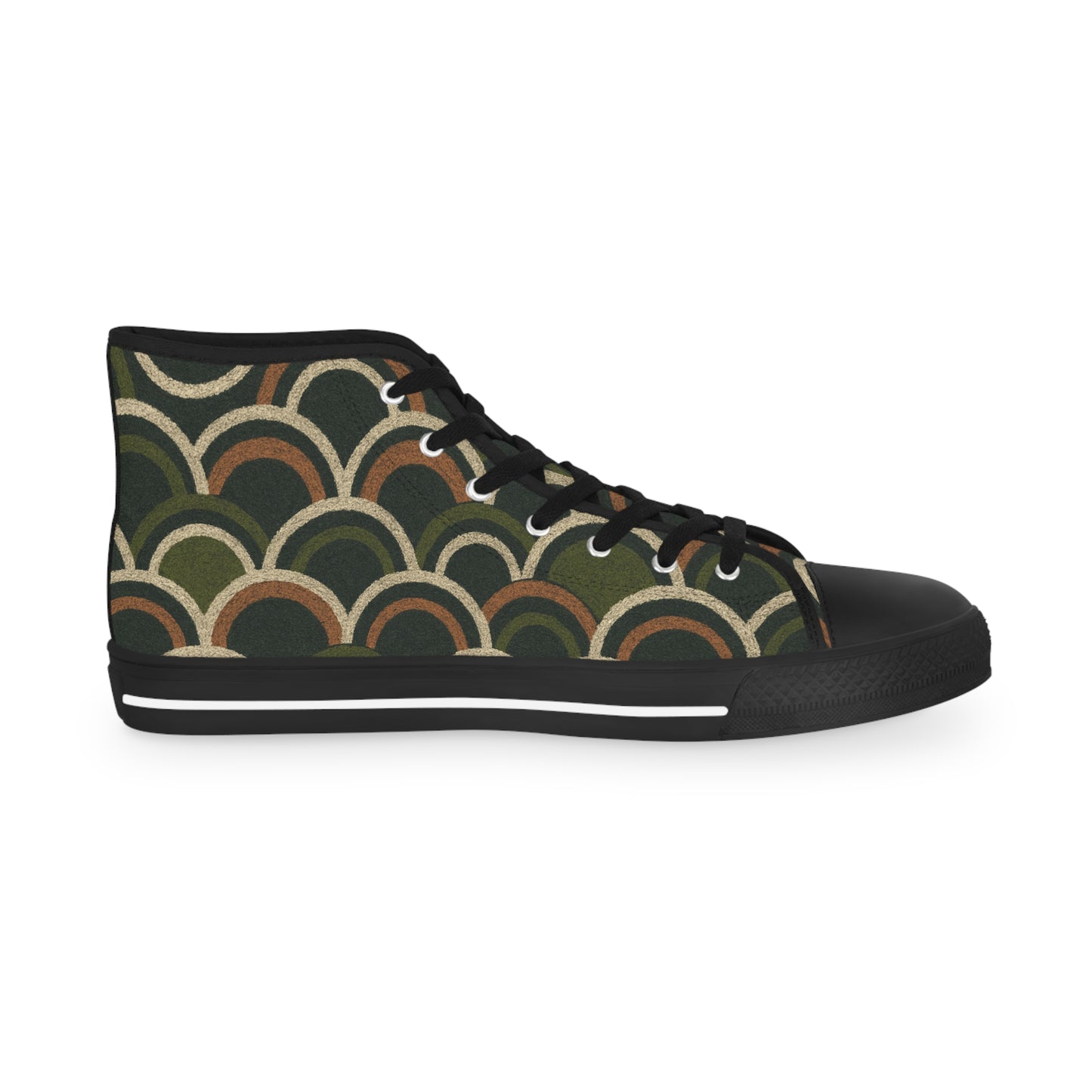 Men's Boho Deco Olive Scallop High Top Sneakers