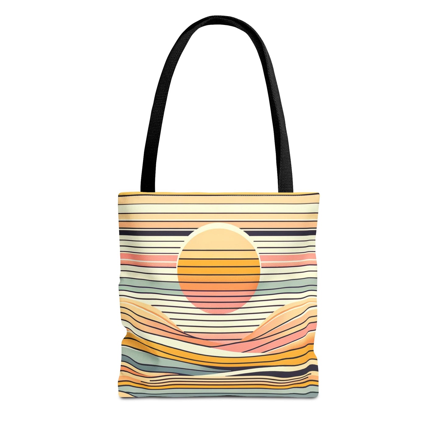 Retro Sunset Stripe Shoulder Tote