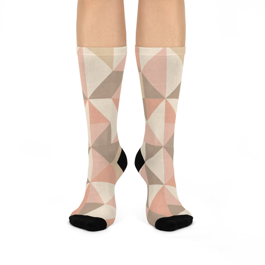 Blush Mosaic Crew Socks