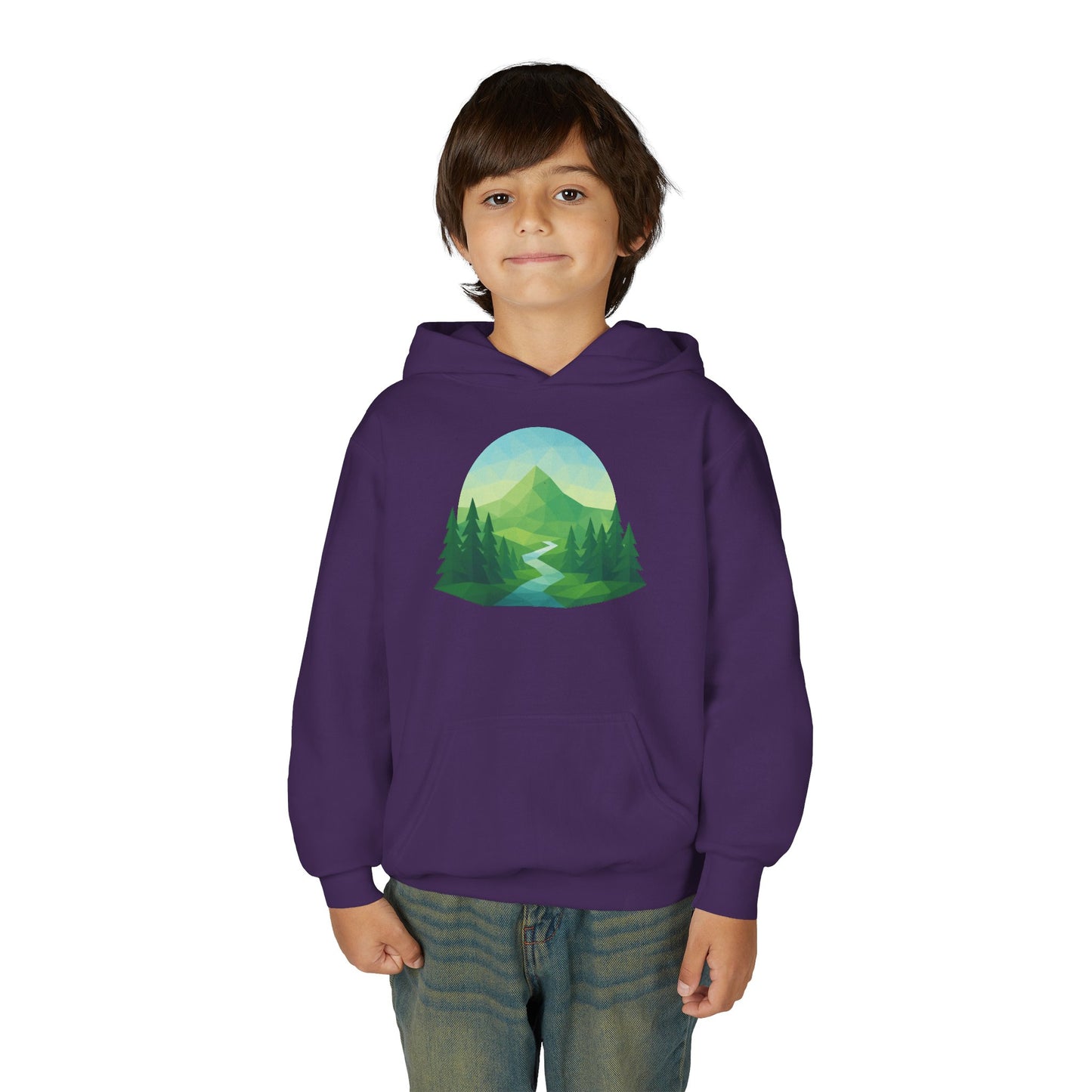 Kids Mountain Path Geometric Hoodie