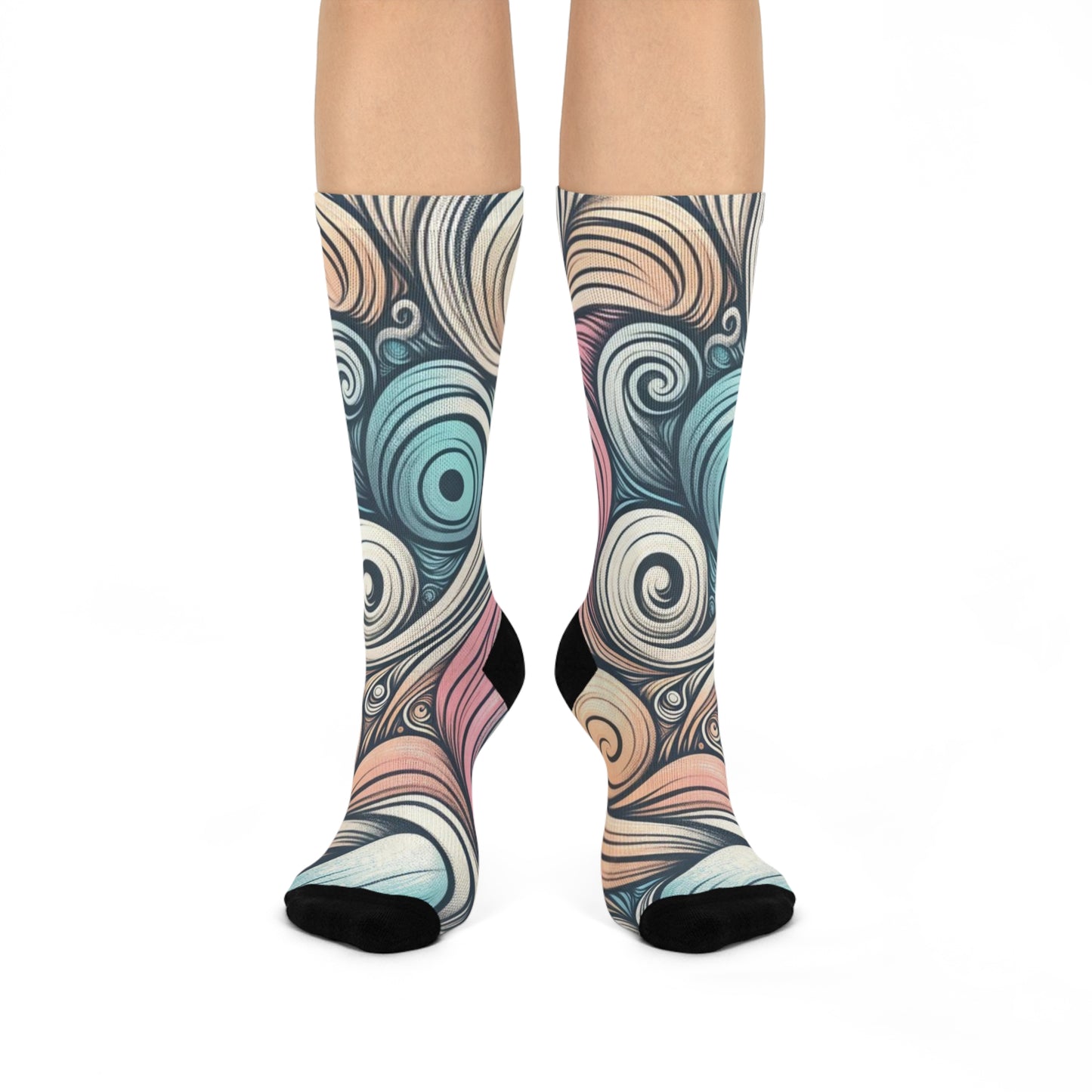 Pastel Swirl Crew Socks