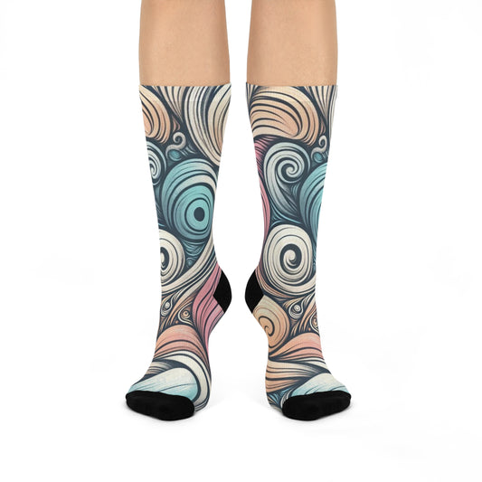 Pastel Swirl Crew Socks
