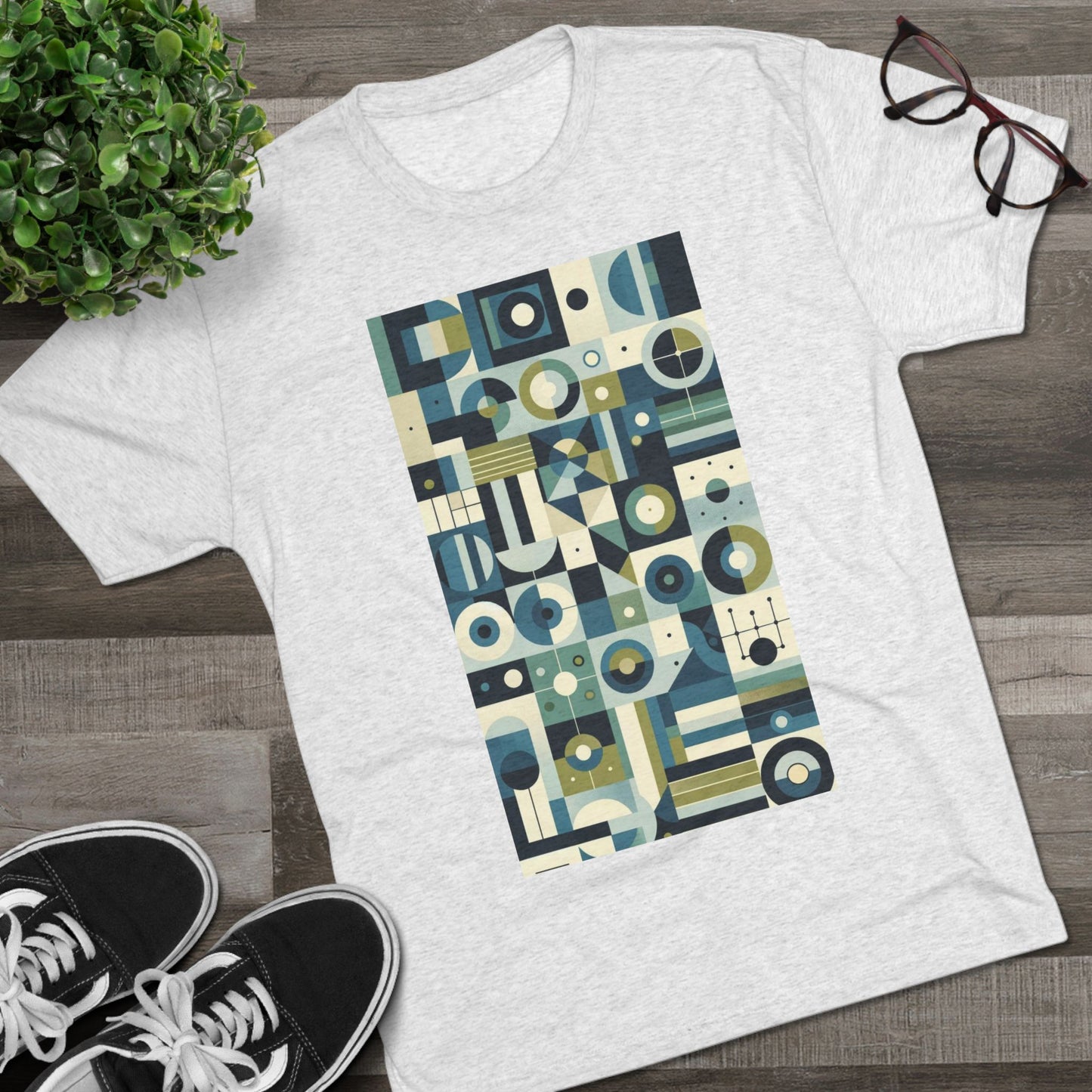 Adult Geometric Blue Print T-Shirt