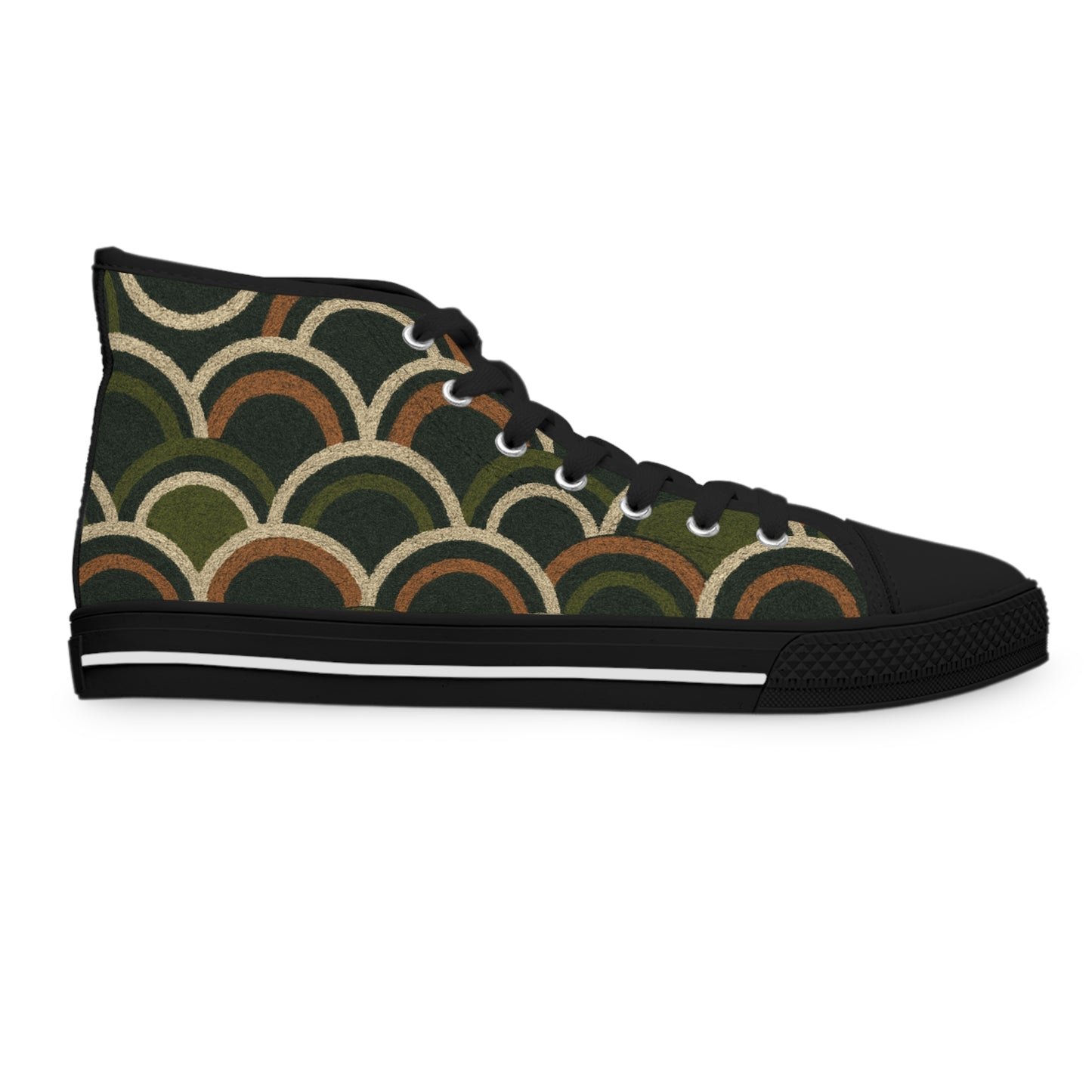 Women's Boho Deco Olive Scallop High Top Sneakers