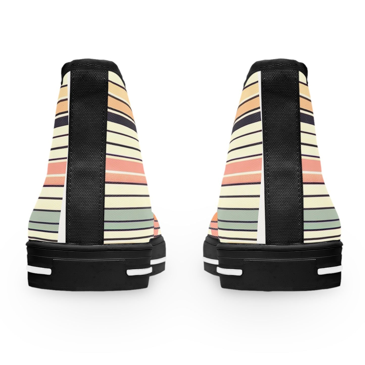 Women's Retro Sunset Striped High Top Sneakers