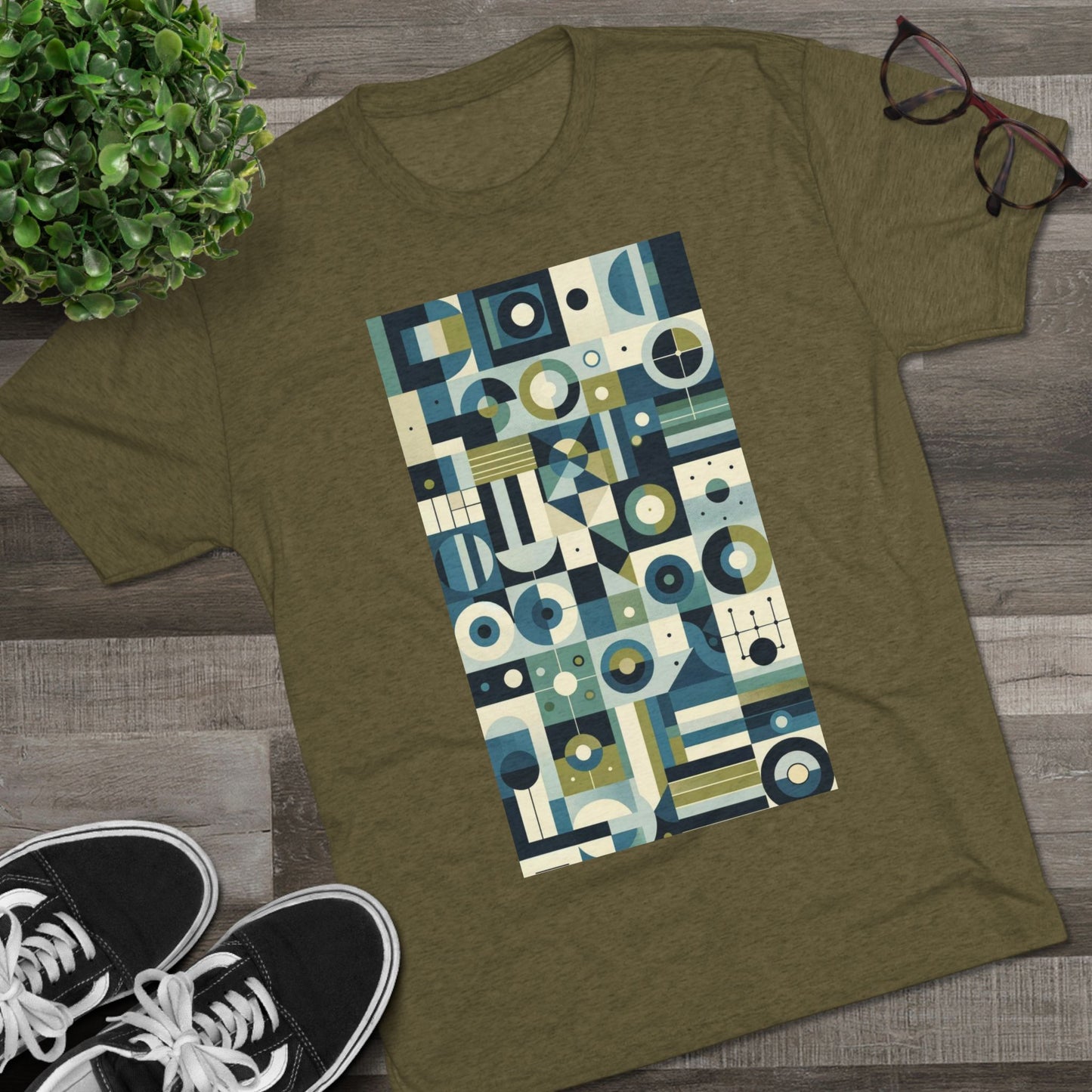 Adult Geometric Blue Print T-Shirt