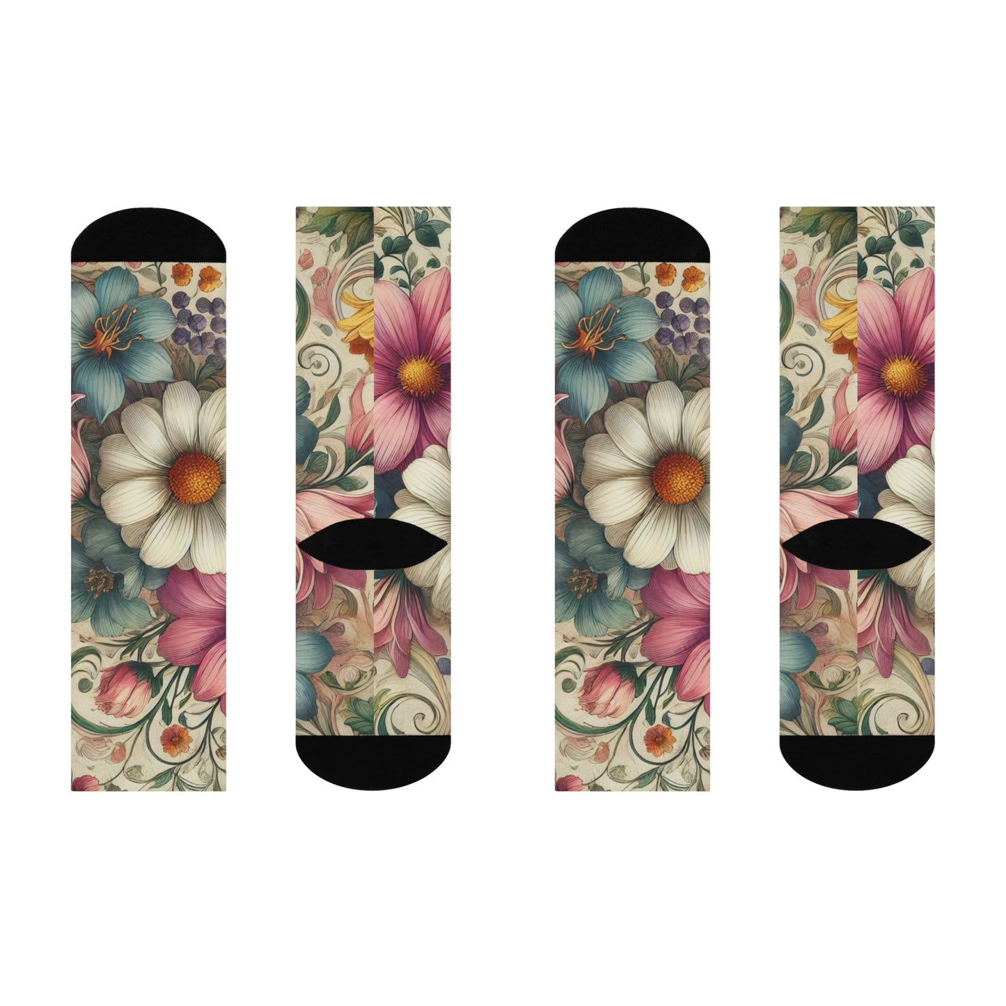 Floral Vintage Crew Socks