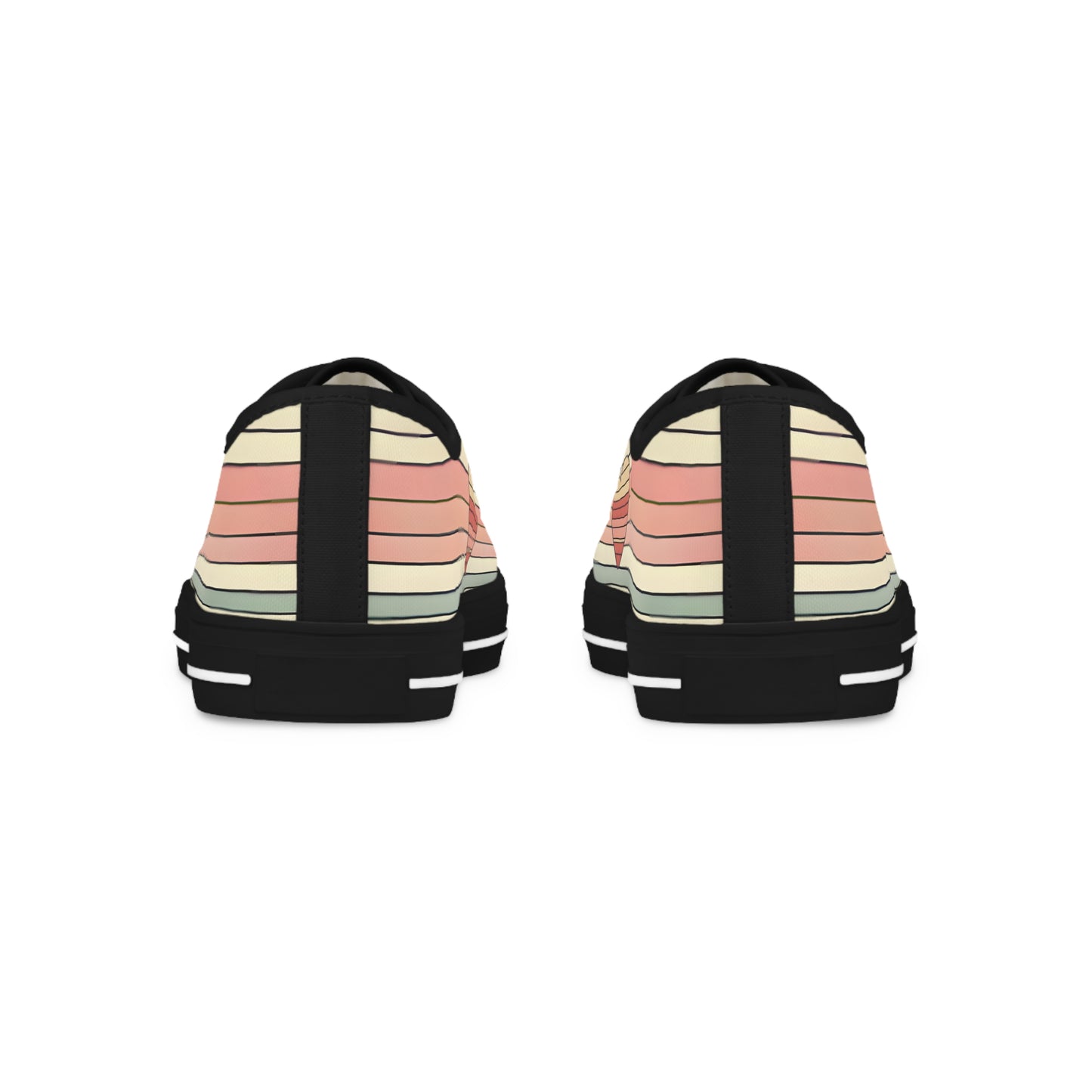 Men's Valentine's Day Retro Heart Stripe Low Top Sneakers