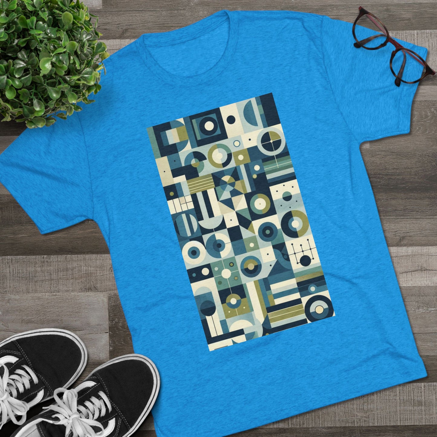 Adult Geometric Blue Print T-Shirt