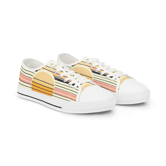 Men's Retro Sunset Stripe Low-Top Canvas Sneakers
