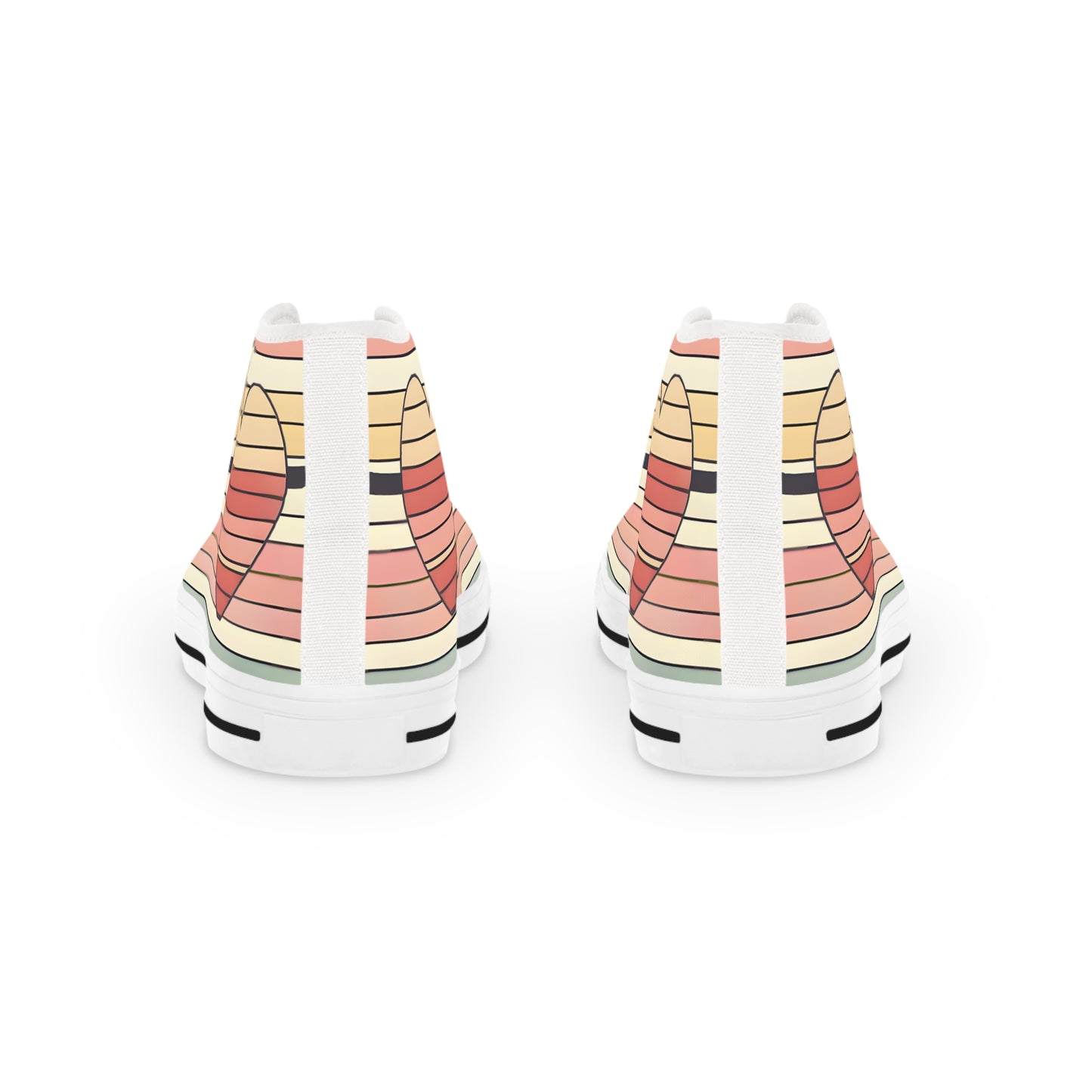 Men's Valentine's Day Retro Heart Stripe High Top Sneakers