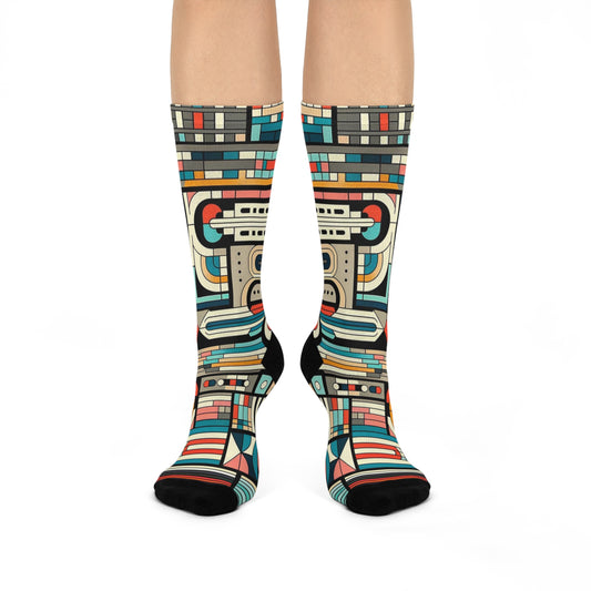 Geometric Cityscape Crew Socks