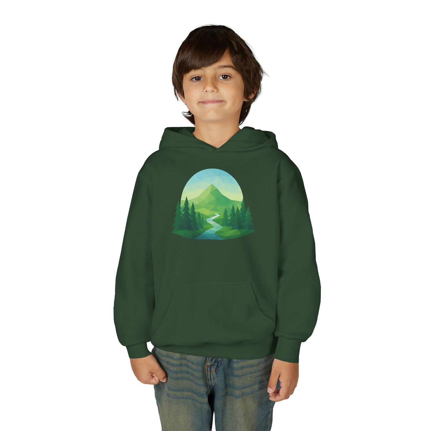 Kids Mountain Path Geometric Hoodie