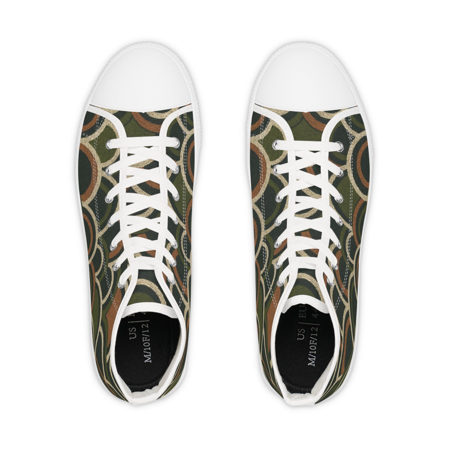 Men's Boho Deco Olive Scallop High Top Sneakers