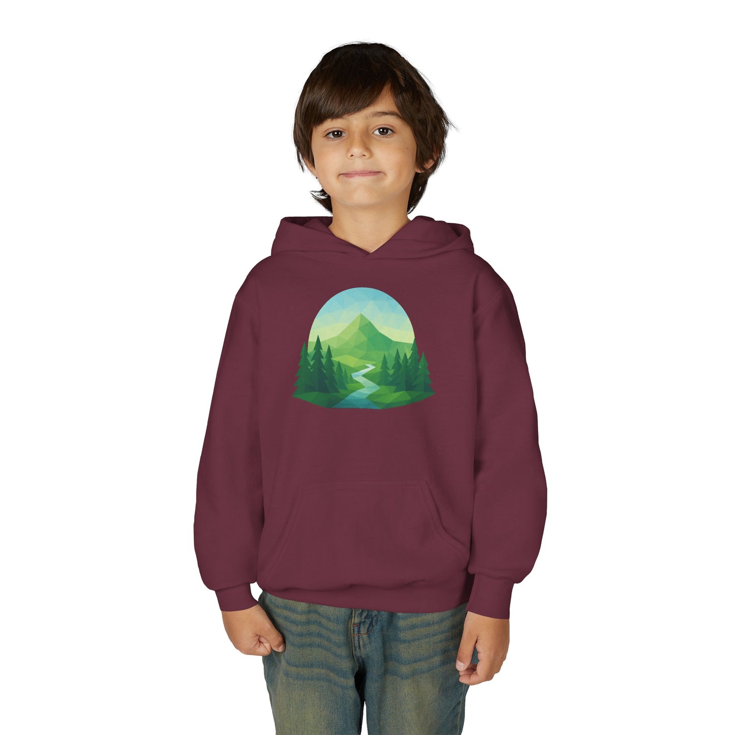 Kids Mountain Path Geometric Hoodie