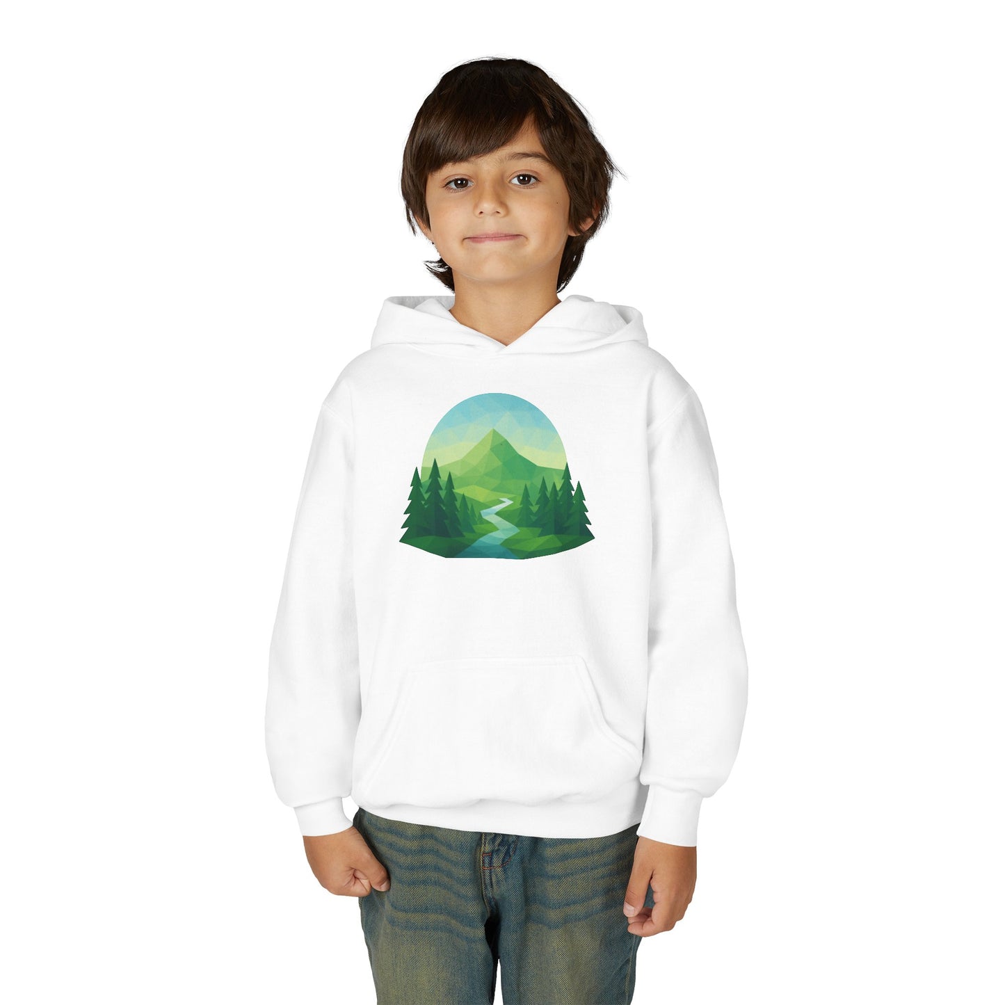 Kids Mountain Path Geometric Hoodie