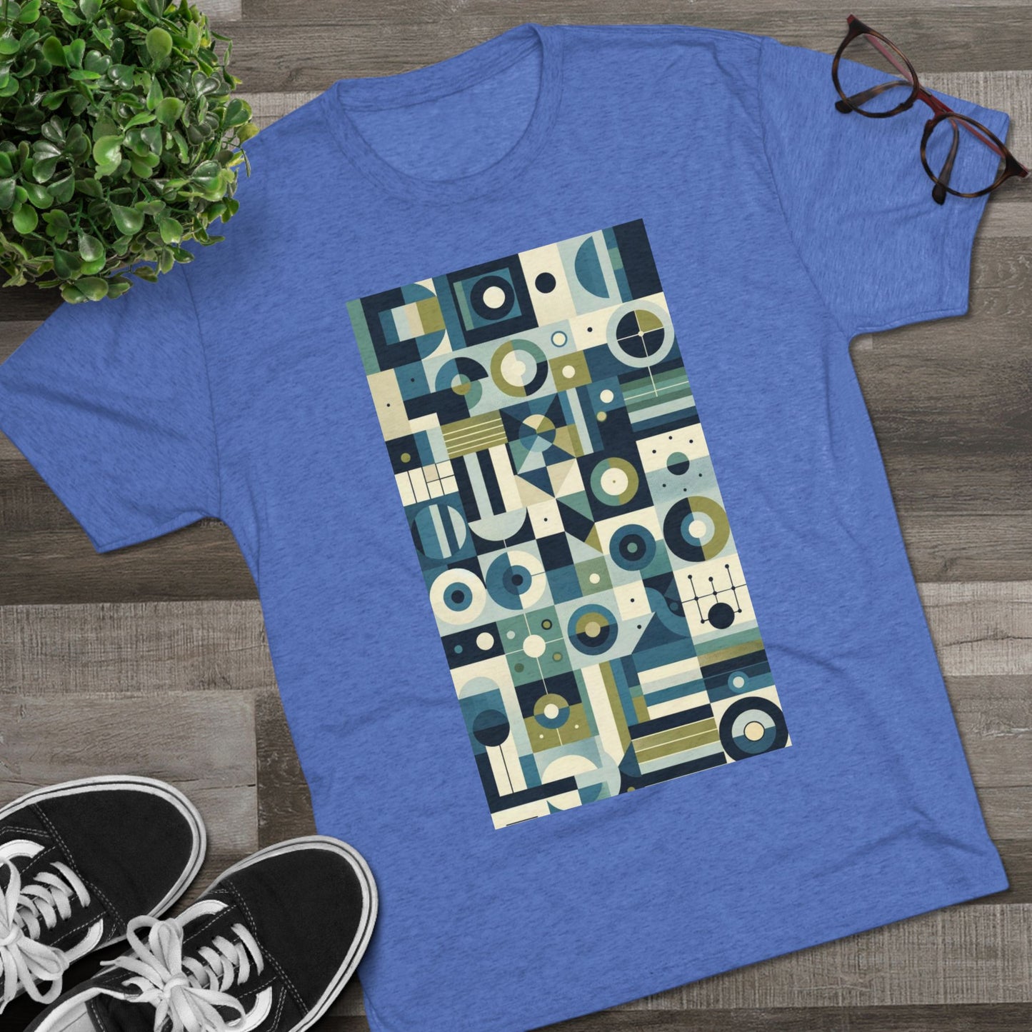 Adult Geometric Blue Print T-Shirt
