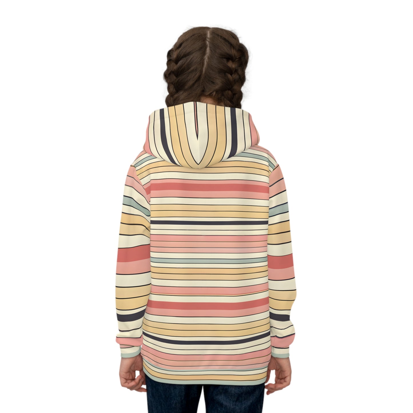 Kids' Valentine's Day Retro Heart Stripe Hoodie