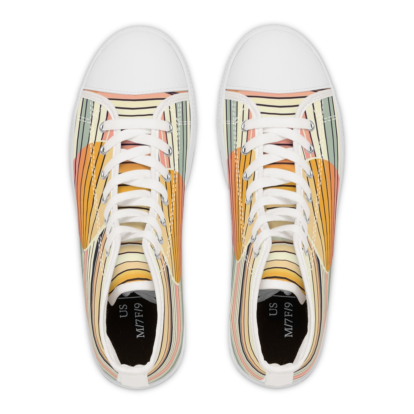 Women's Retro Sunset Striped High Top Sneakers