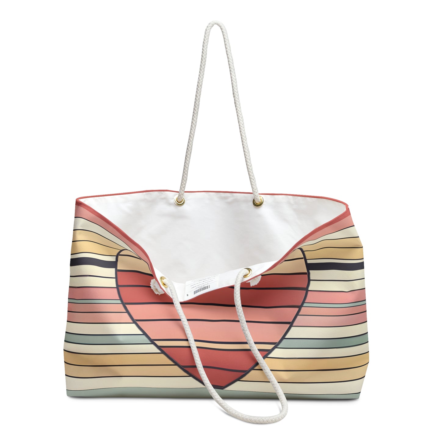 Valentine's Day Retro Heart Stripe Tote Bag