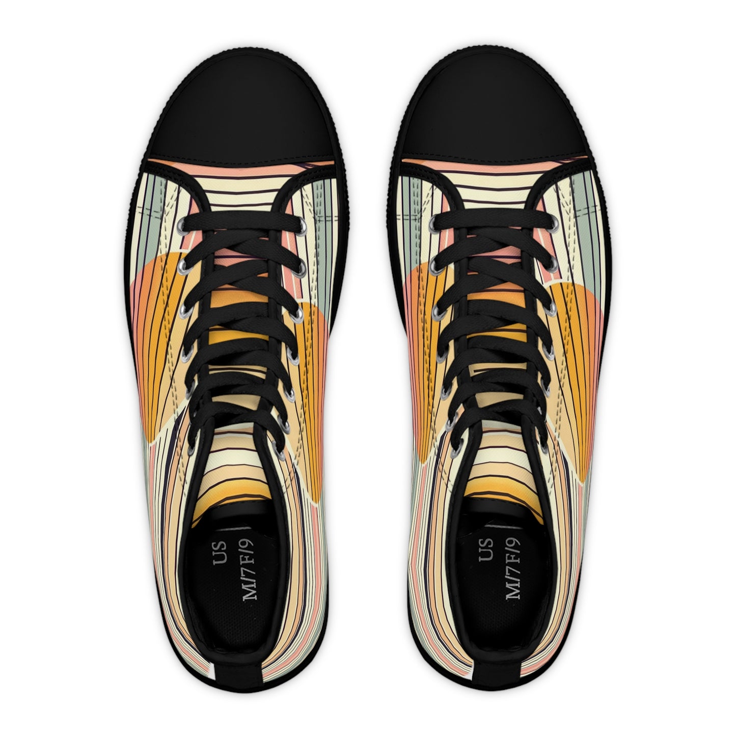 Women's Retro Sunset Striped High Top Sneakers