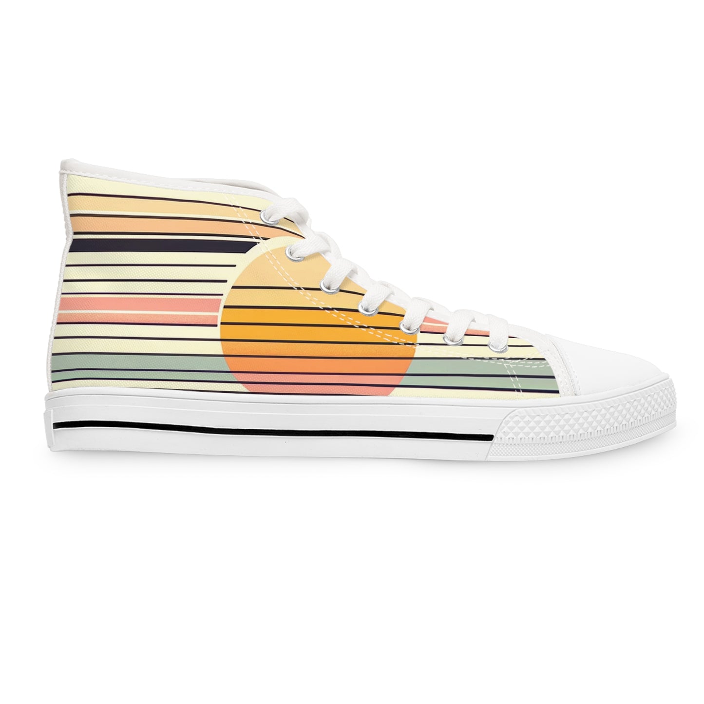 Women's Retro Sunset Striped High Top Sneakers