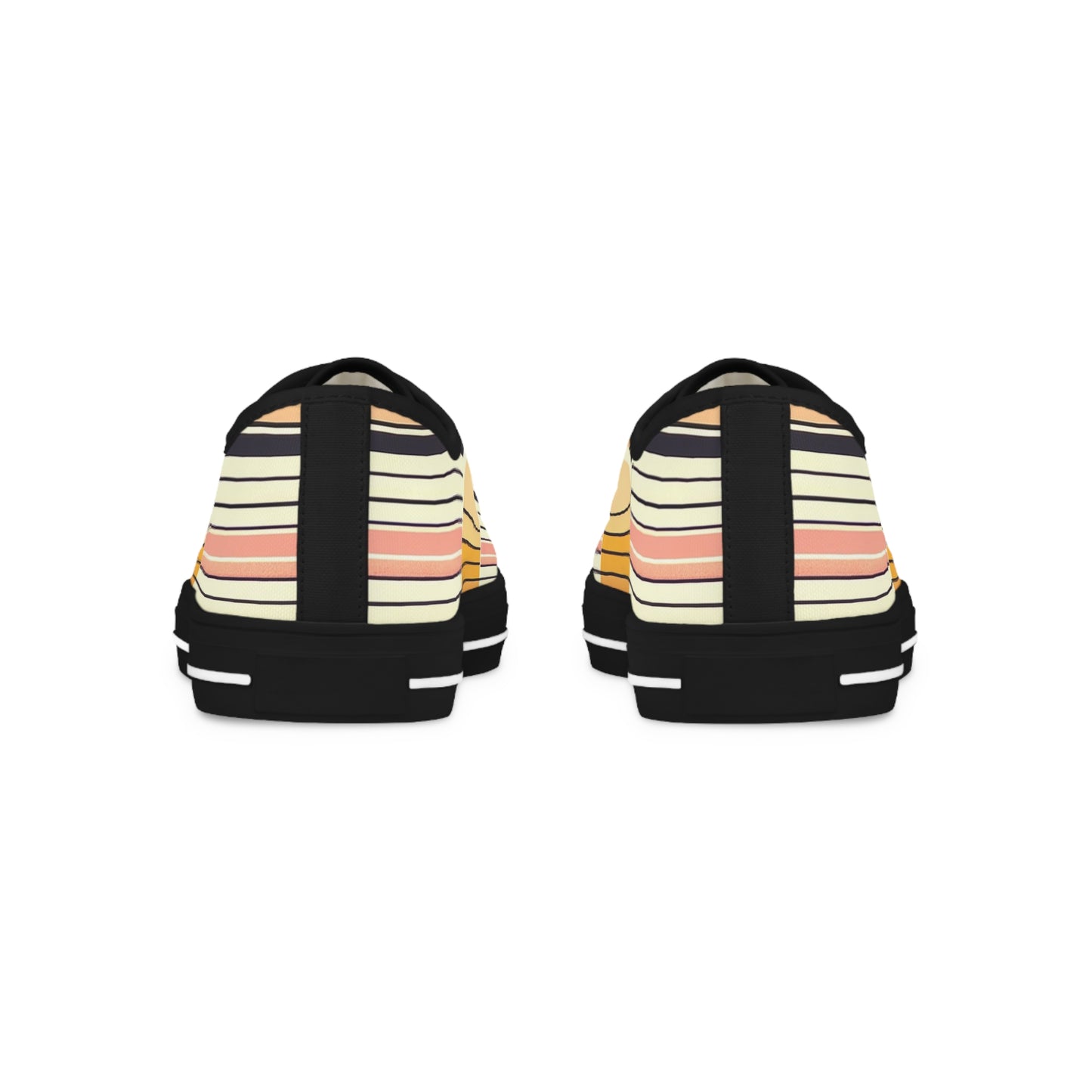 Men's Retro Sunset Stripe Low-Top Canvas Sneakers