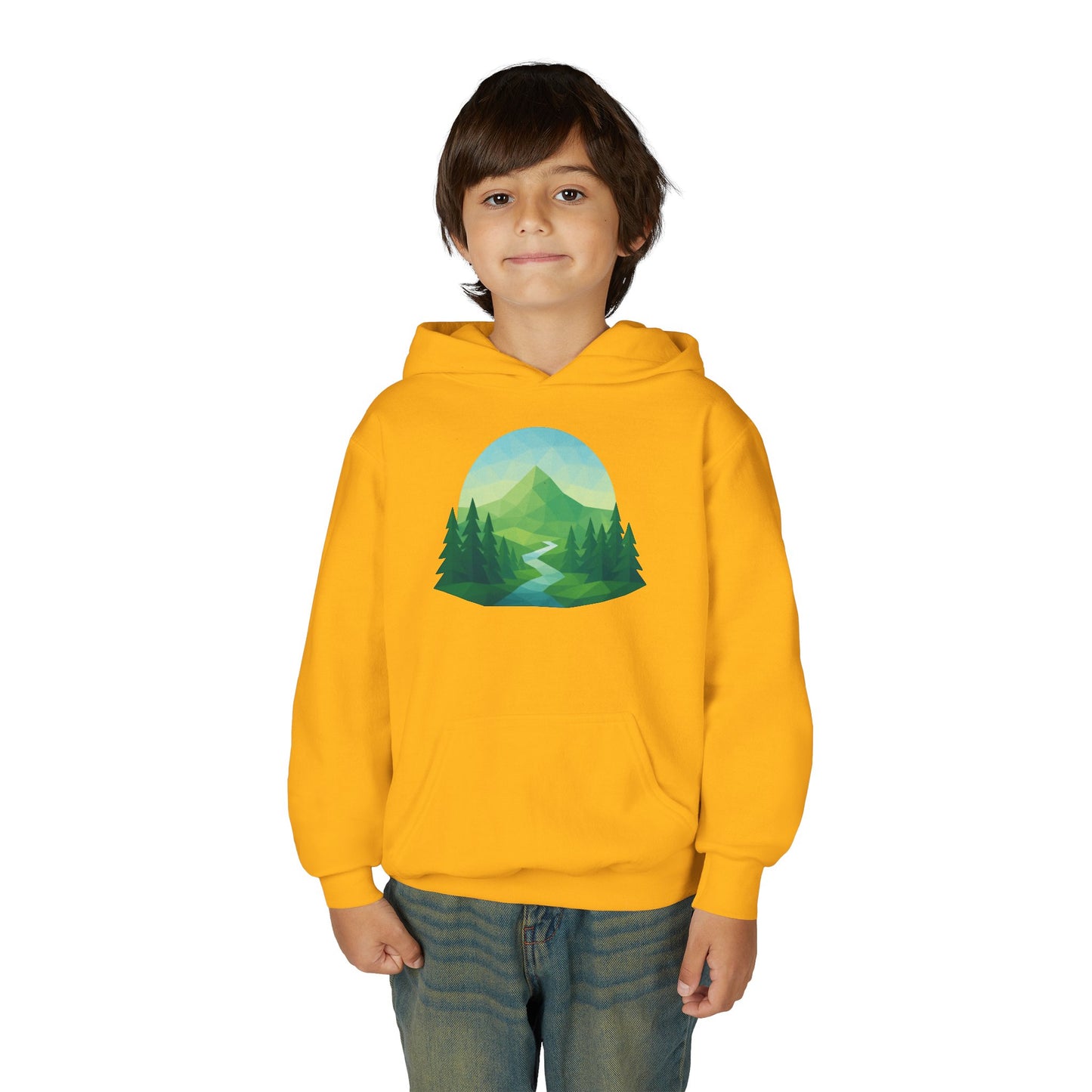 Kids Mountain Path Geometric Hoodie