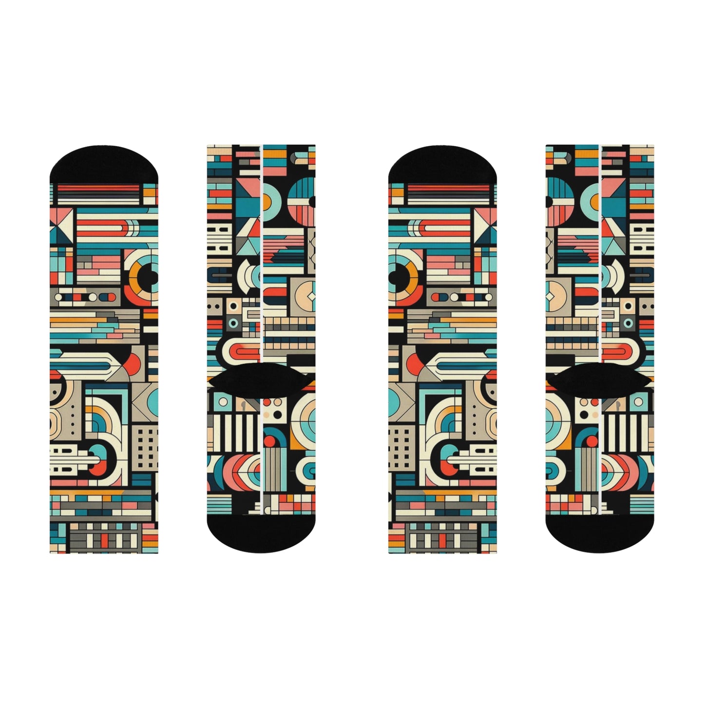 Geometric Cityscape Crew Socks