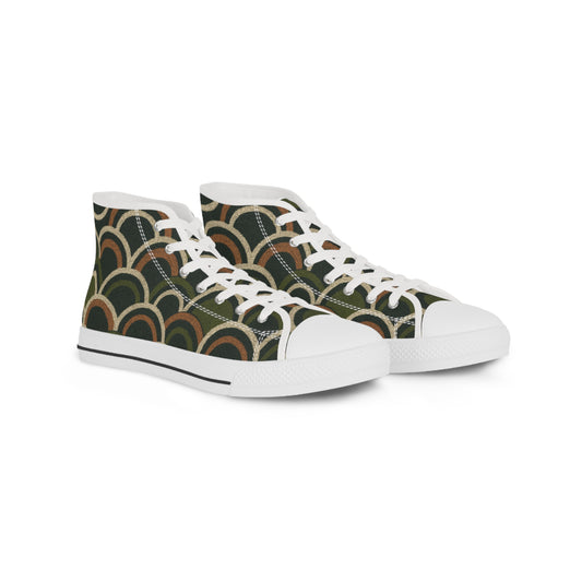 Men's Boho Deco Olive Scallop High Top Sneakers