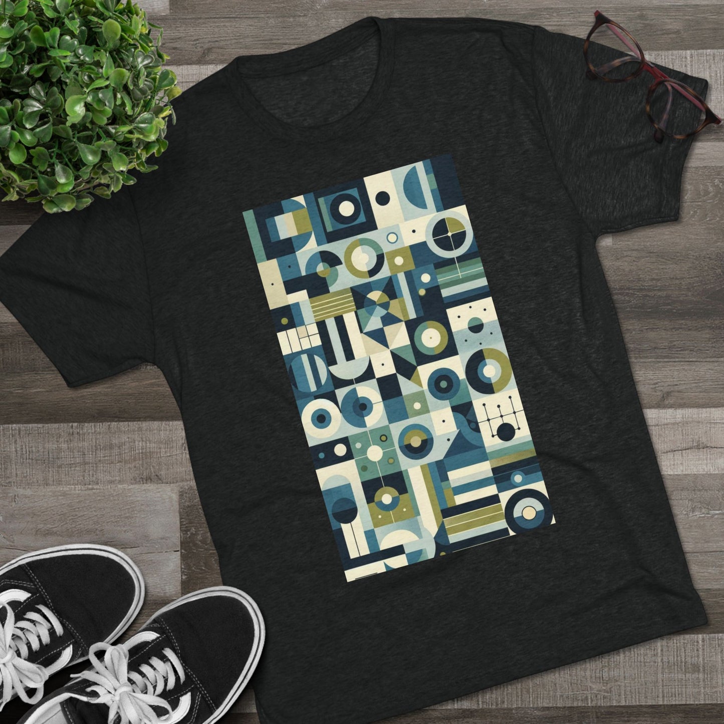 Adult Geometric Blue Print T-Shirt