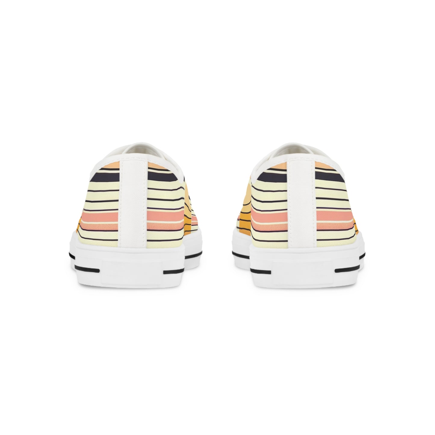 Men's Retro Sunset Stripe Low-Top Canvas Sneakers