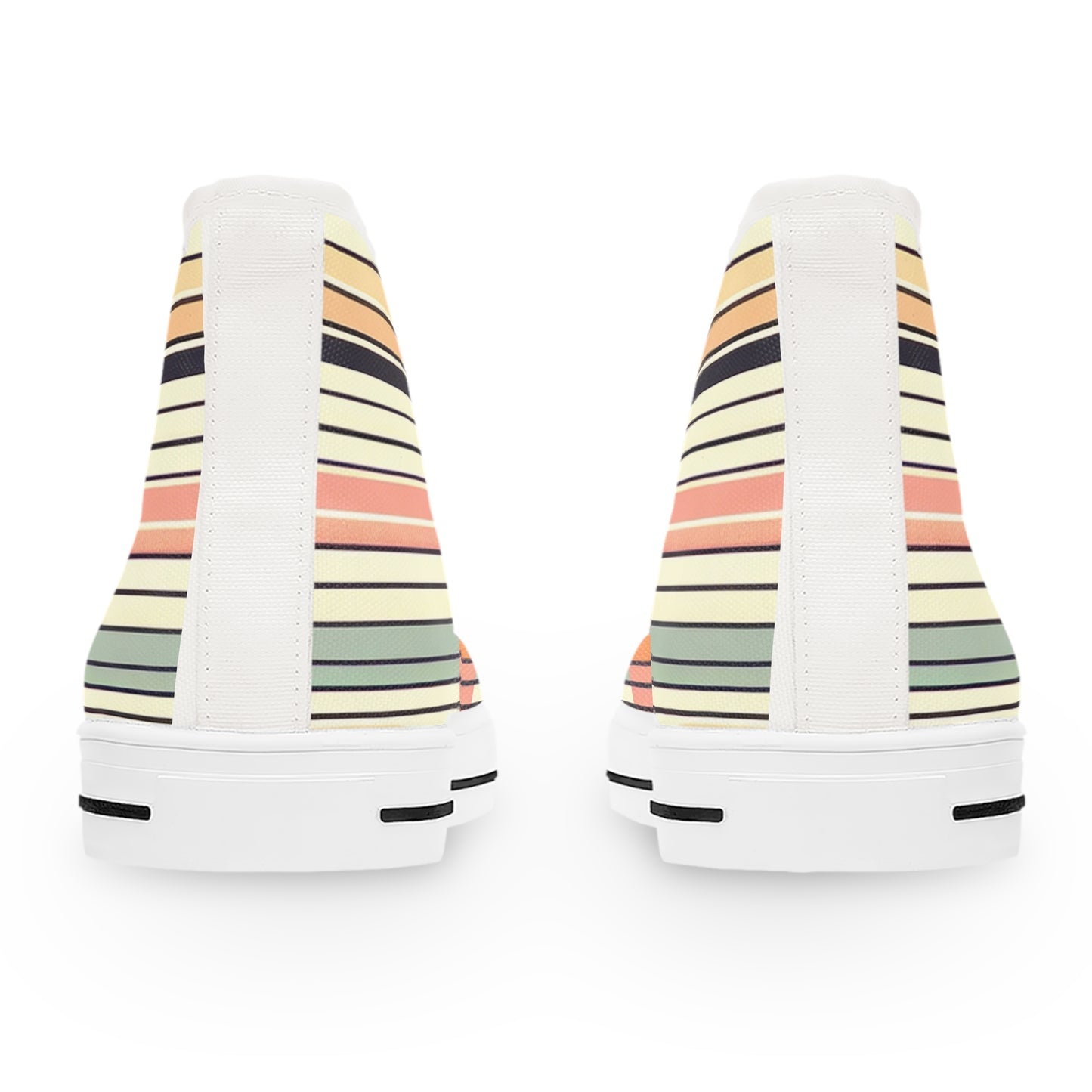 Women's Retro Sunset Striped High Top Sneakers