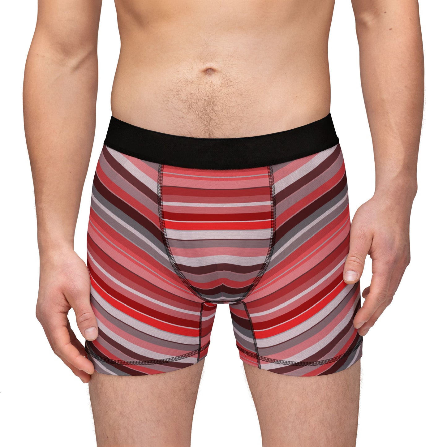 Men's Berry Stripe Boxer Briefs