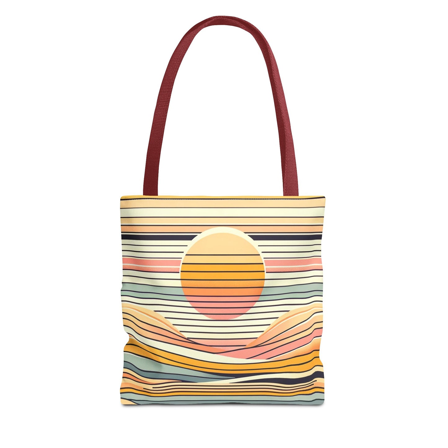 Retro Sunset Stripe Shoulder Tote
