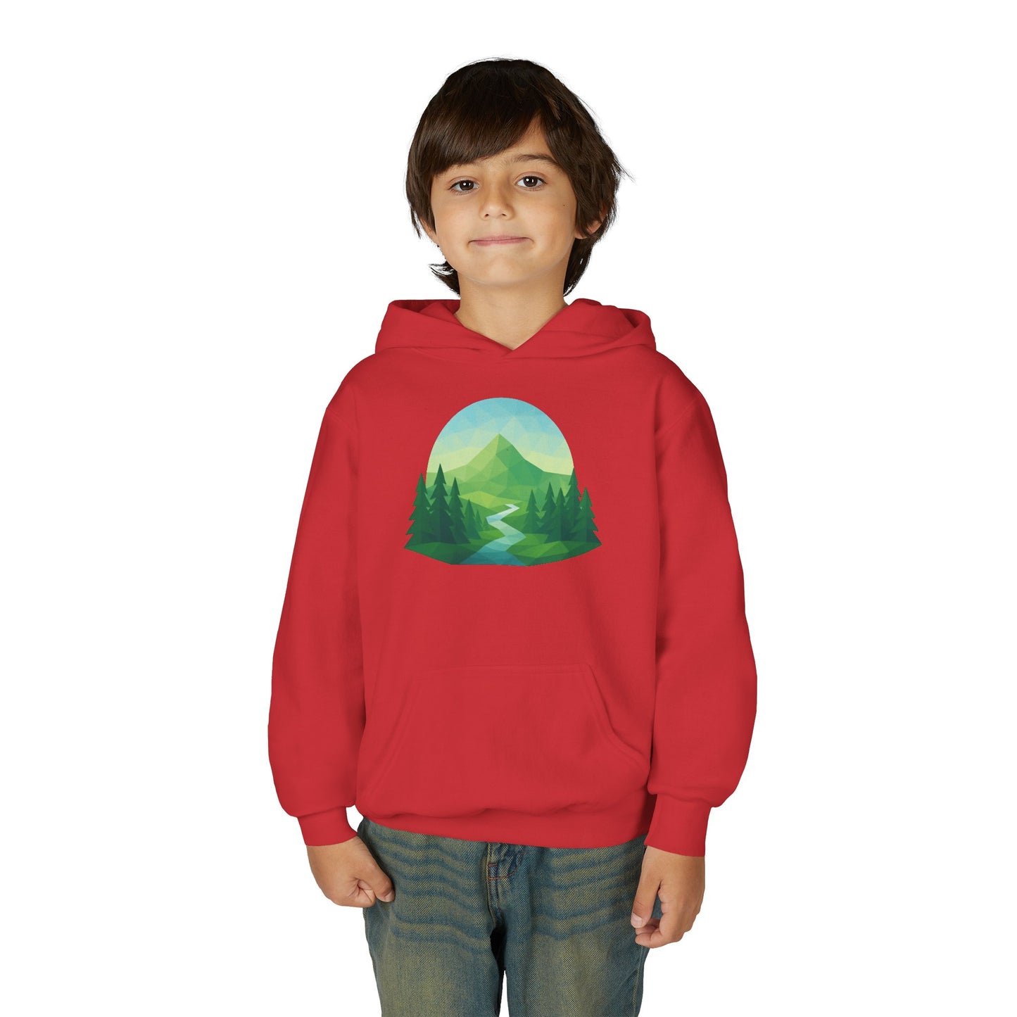 Kids Mountain Path Geometric Hoodie