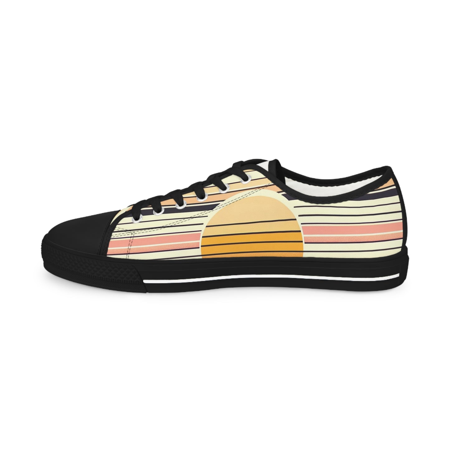 Men's Retro Sunset Stripe Low-Top Canvas Sneakers