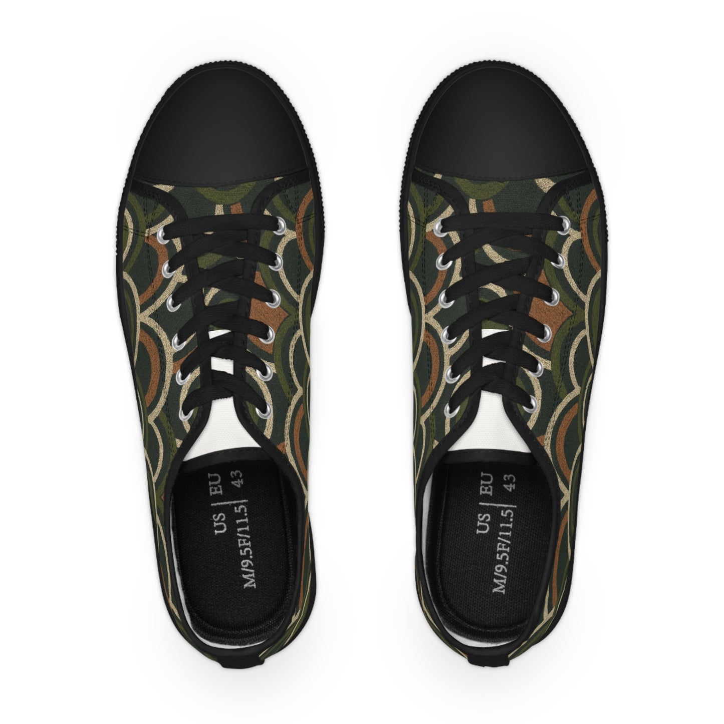 Men's Boho Deco Olive Scallop Low Top Sneakers