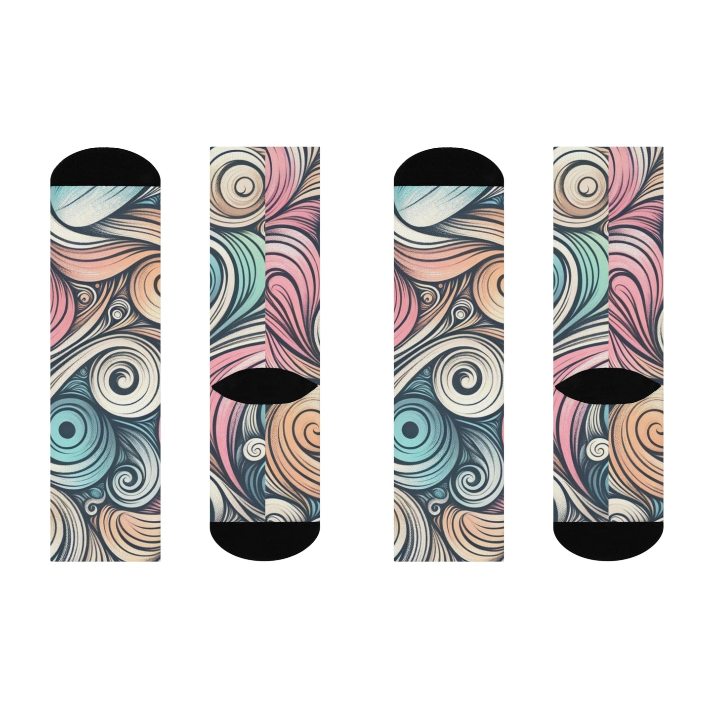 Pastel Swirl Crew Socks
