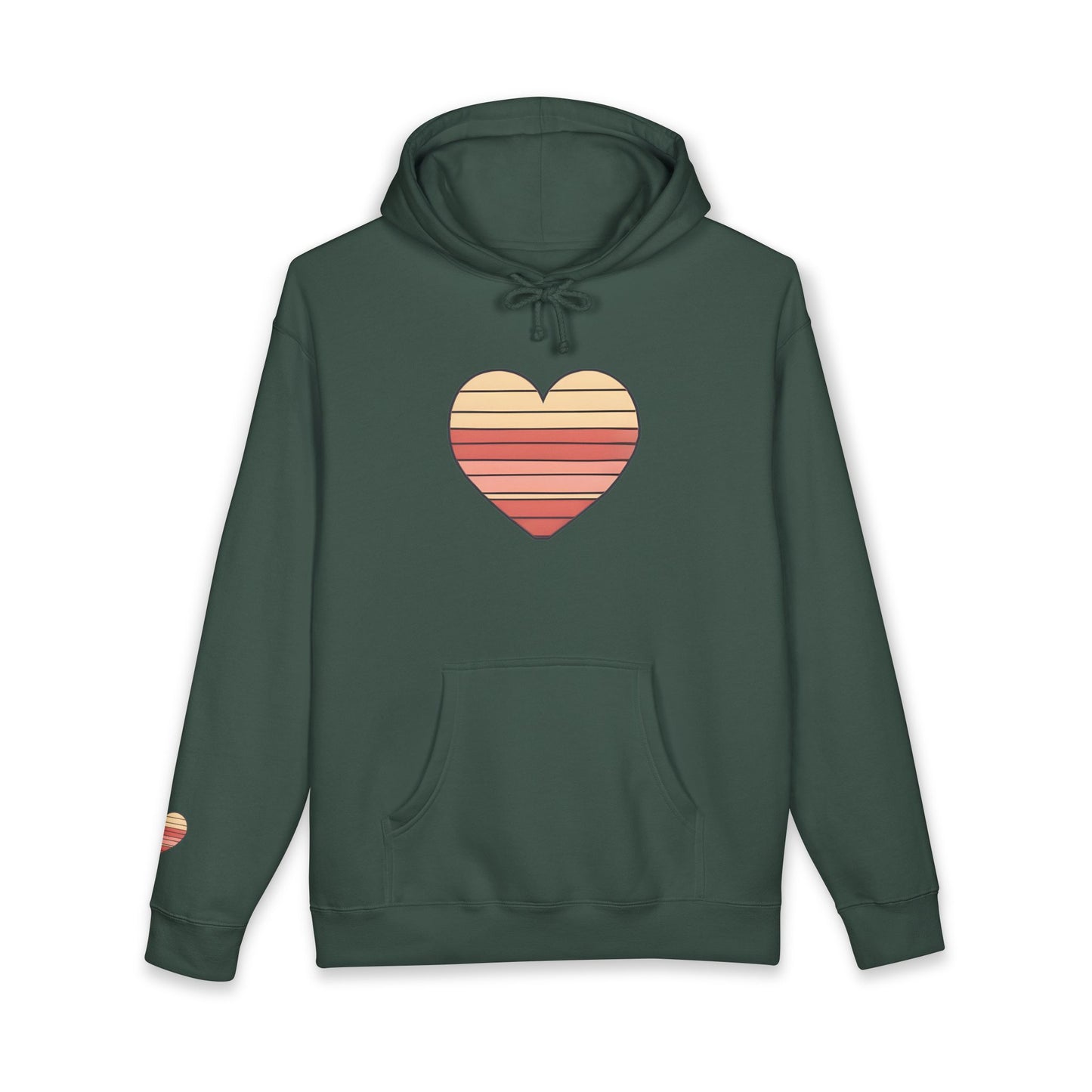Adult Valentine's Day Retro Heart Hoodie