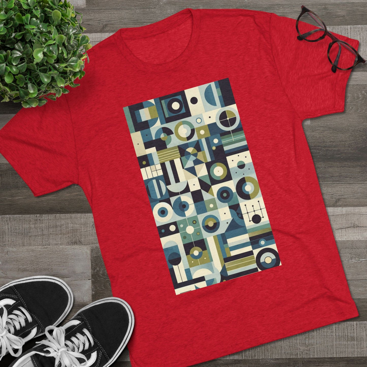 Adult Geometric Blue Print T-Shirt