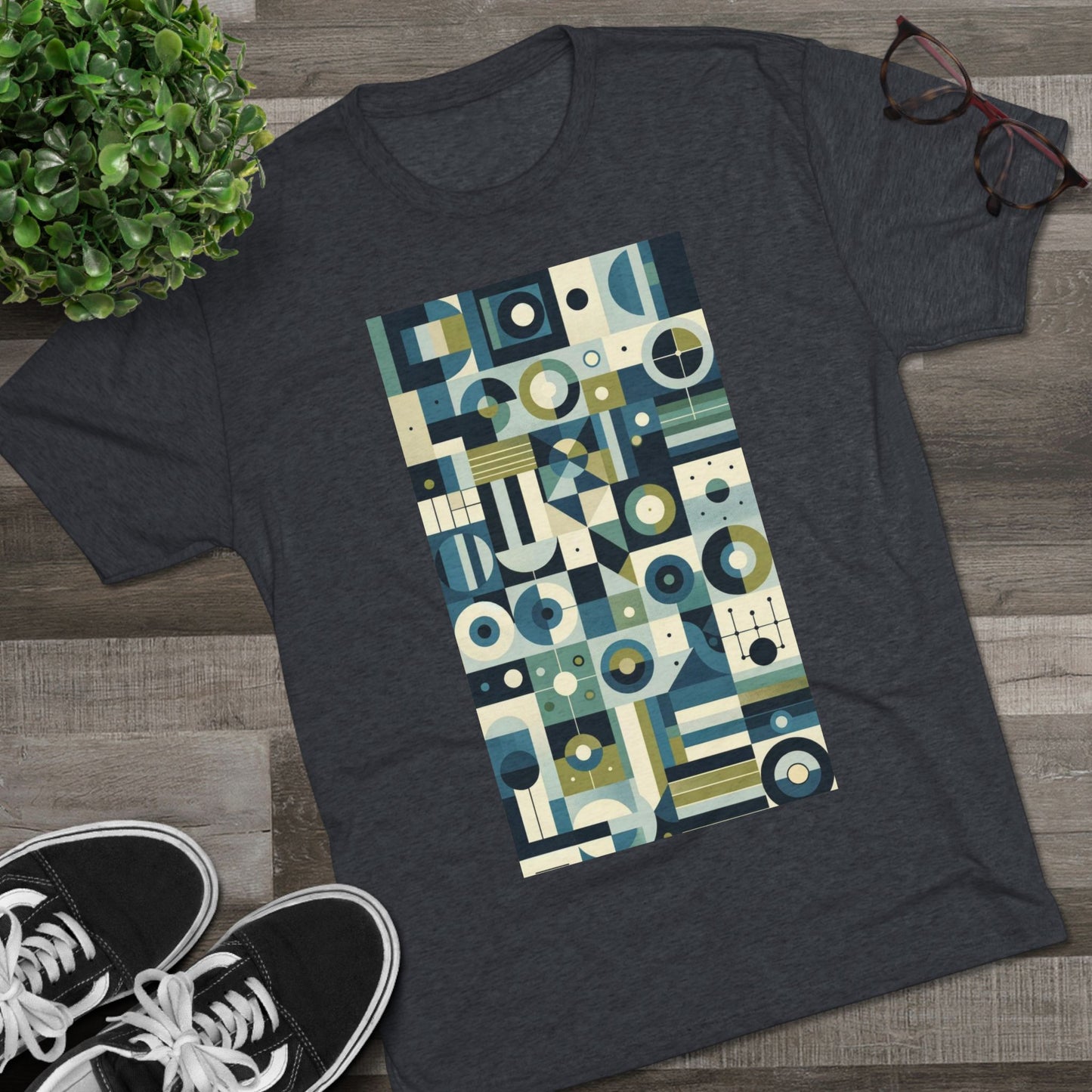Adult Geometric Blue Print T-Shirt